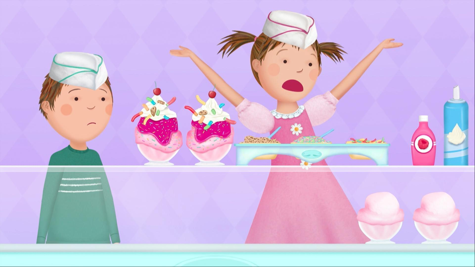 Pinkalicious learns that making ice cream takes rhythm. / Pinkalicious makes some perfume.