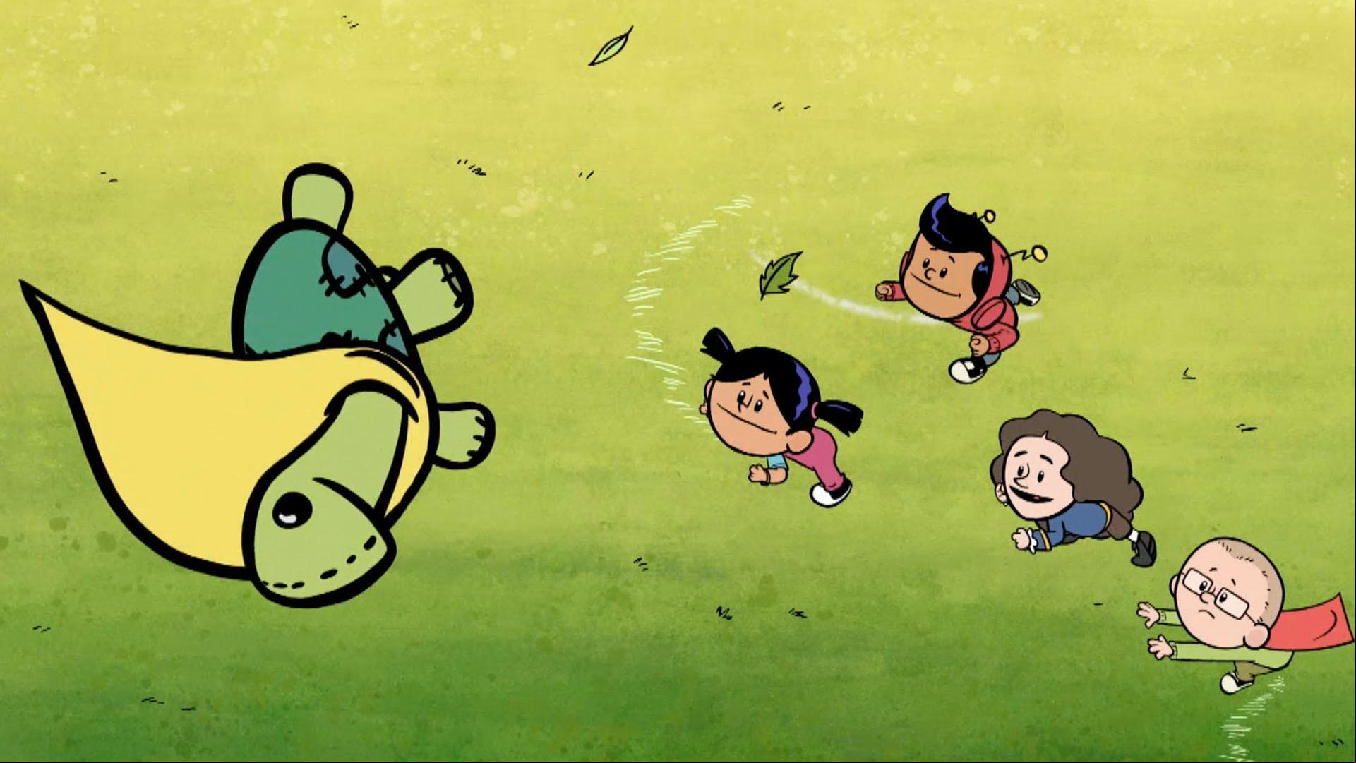 The kids learn about the power of windmills with Isaac Newton!